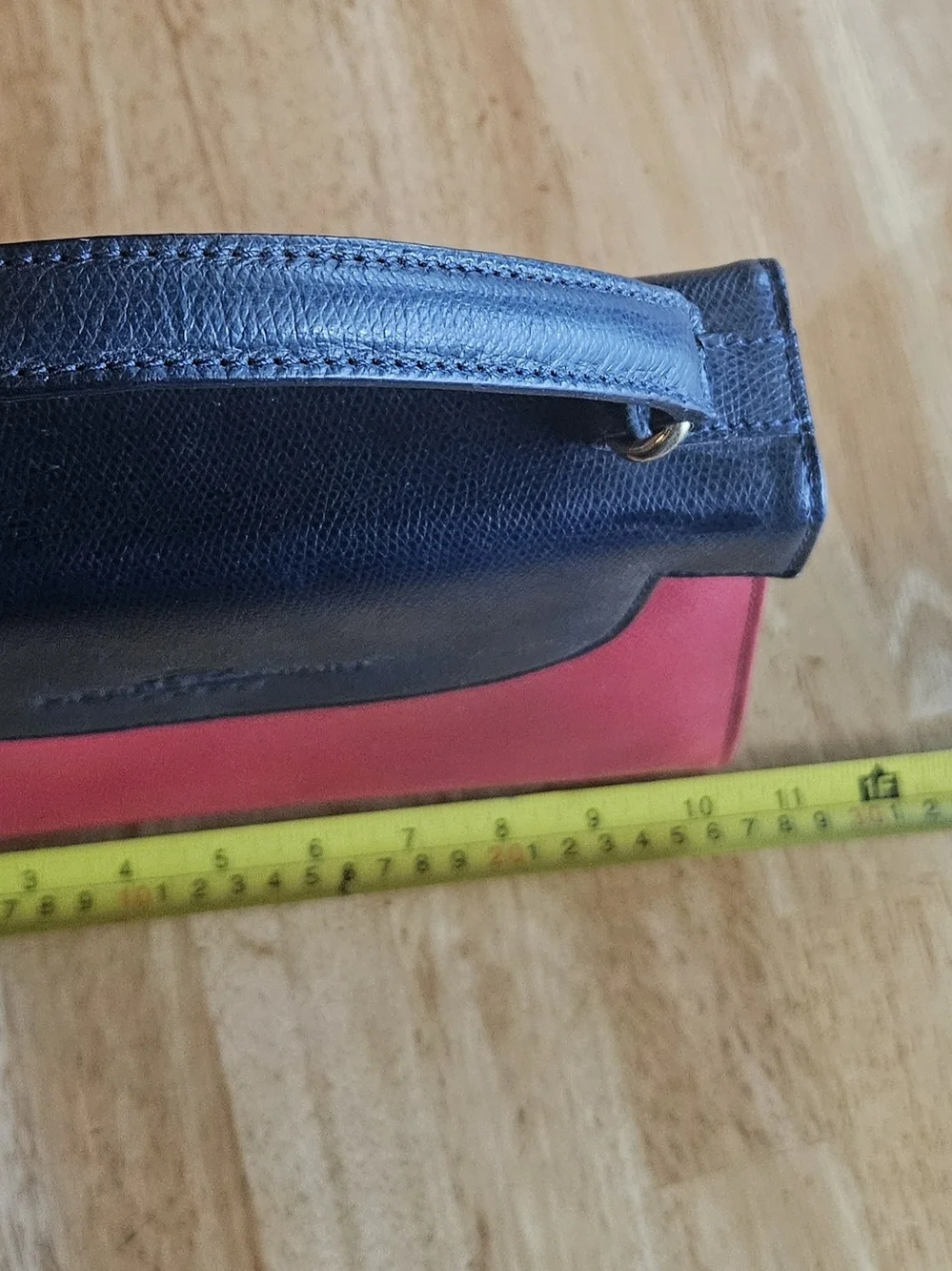 Pierre Balmain Red and Navy Blue Top-Handle Satchel